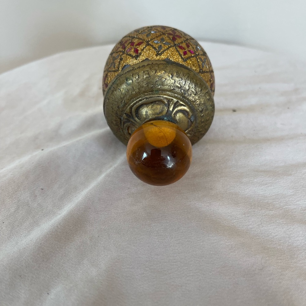 Glass Brass Inlay Cork Vintage Jewels Rare Colors Wine Bottle Colored Rare Cap - Picture 5 of 6